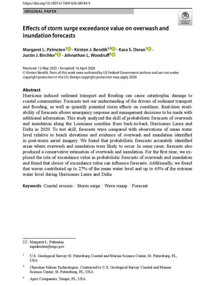 Effects of storm surge exceedance value on overwash and inundation forecasts thumbnail