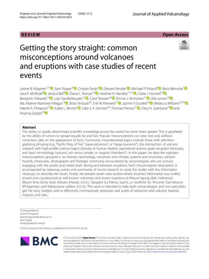 Getting the story straight: common misconceptions around volcanoes and eruptions with case studies of recent events thumbnail
