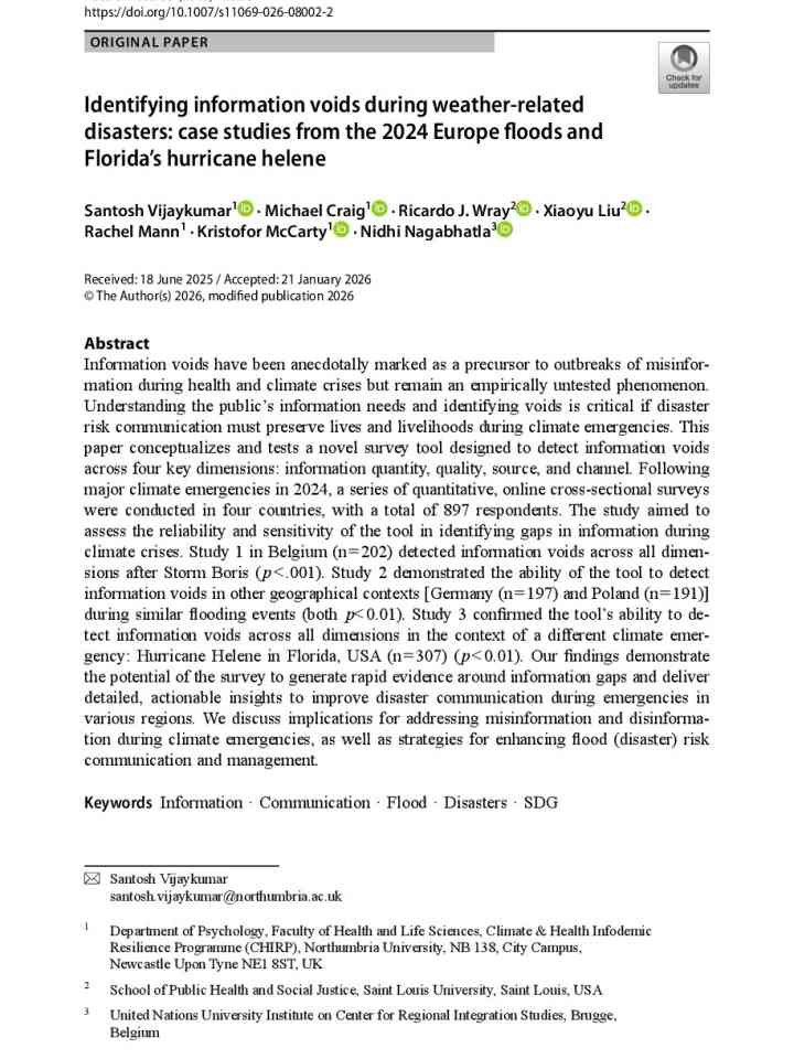 Identifying information voids during weather-related disasters: case studies from the 2024 Europe floods and Florida’s hurricane Helene thumbnail