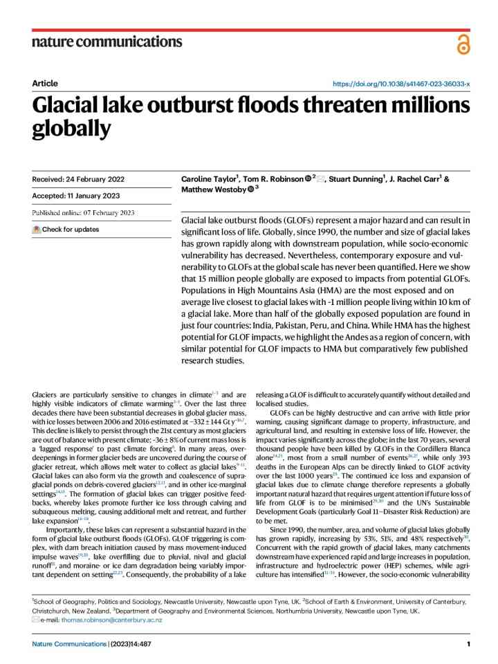 Glacial lake outburst floods threaten millions globally thumbnail