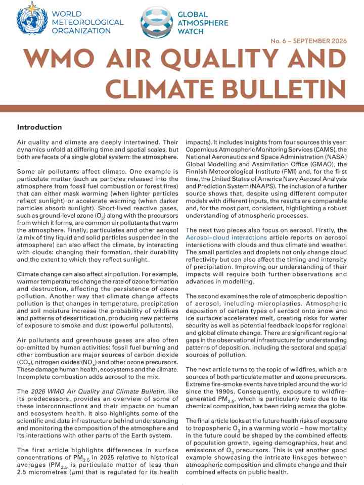 WMO air quality and climate bulletin thumbnail