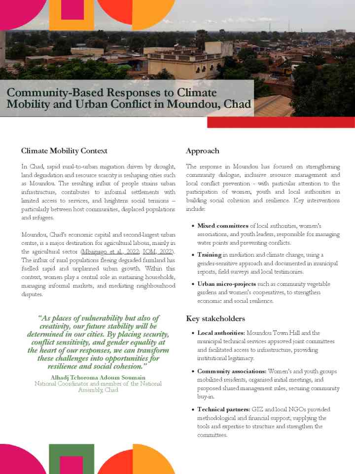 Community-based responses to climate mobility and urban conflict in Moundou, Chad thumbnail