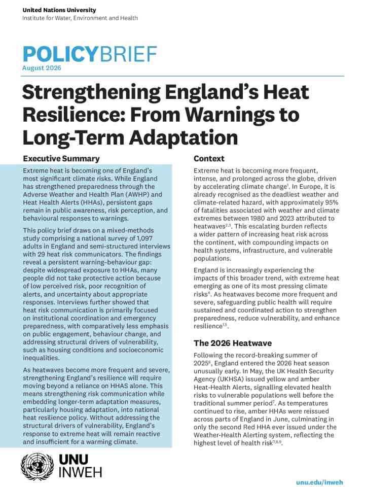 Strengthening England’s heat resilience: from warnings to long-term adaptation thumbnail