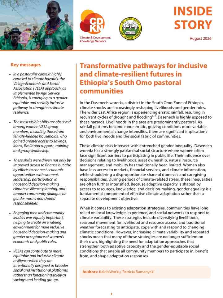 Transformative pathways for inclusive and climate-resilient futures in Ethiopia’s South Omo pastoral communities thumbnail