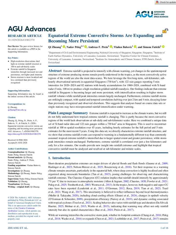 Equatorial extreme convective storms are expanding and becoming more persistent thumbnail