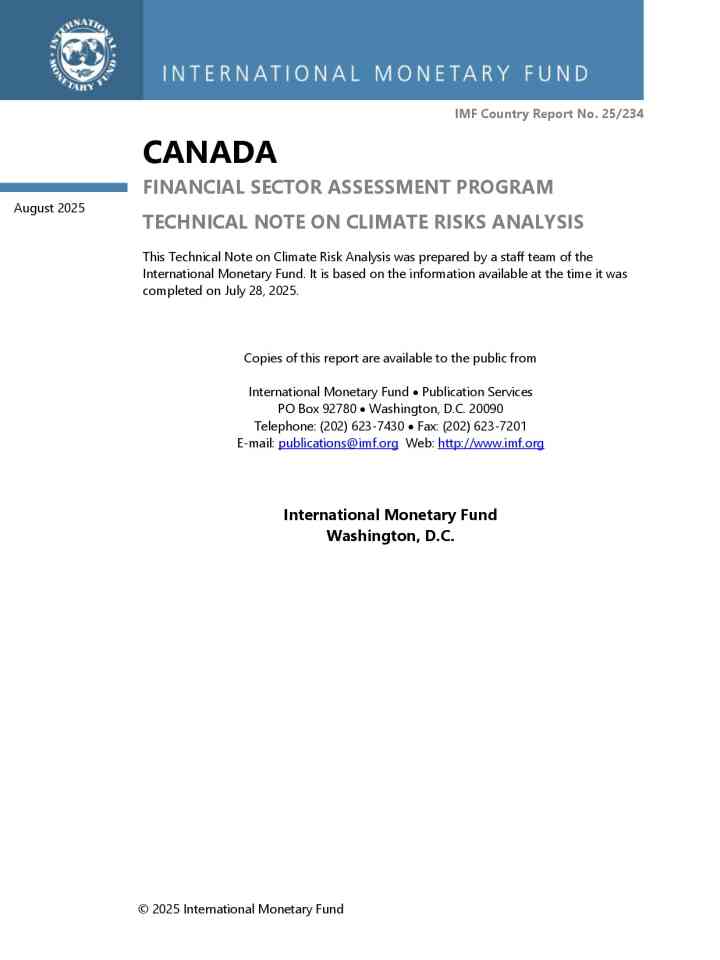 Canada: Financial sector assessment program-Technical note on climate risks analysis thumbnail