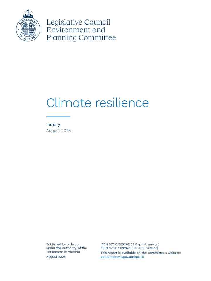 Inquiry into the climate resilience of Victoria, Australia thumbnail