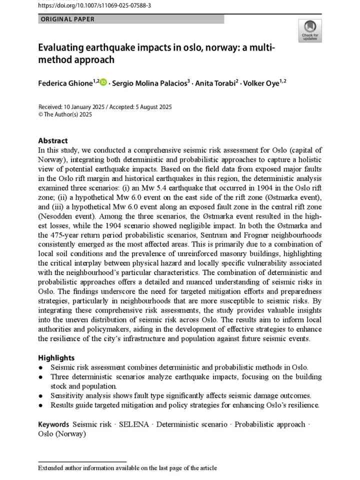 Evaluating earthquake impacts in Oslo, Norway: a multi-method approach thumbnail