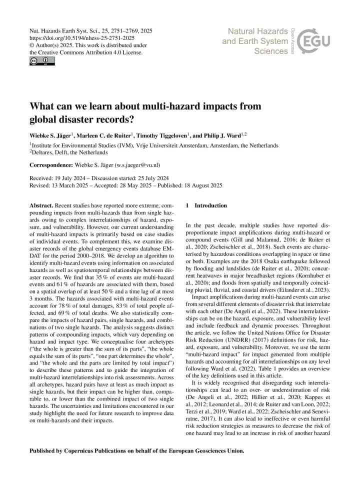 What can we learn about multi-hazard impacts from global disaster records? thumbnail
