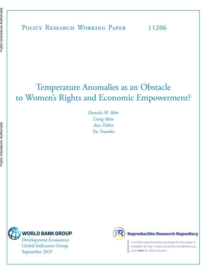 Temperature anomalies as an obstacle to women’s rights and economic empowerment?  thumbnail