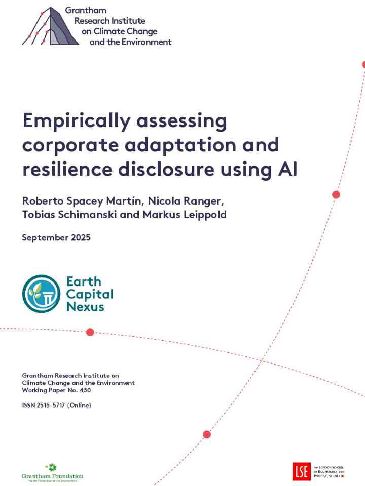 Empirically assessing corporate adaptation and resilience disclosure using AI thumbnail