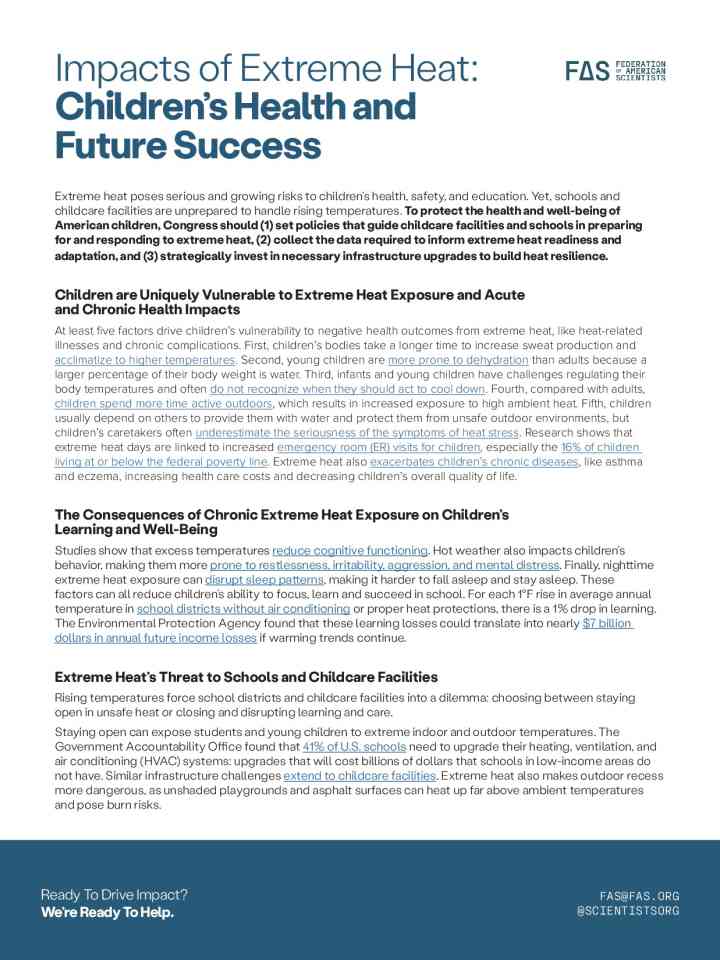 Impacts of extreme heat: Children’s health and future success thumbnail