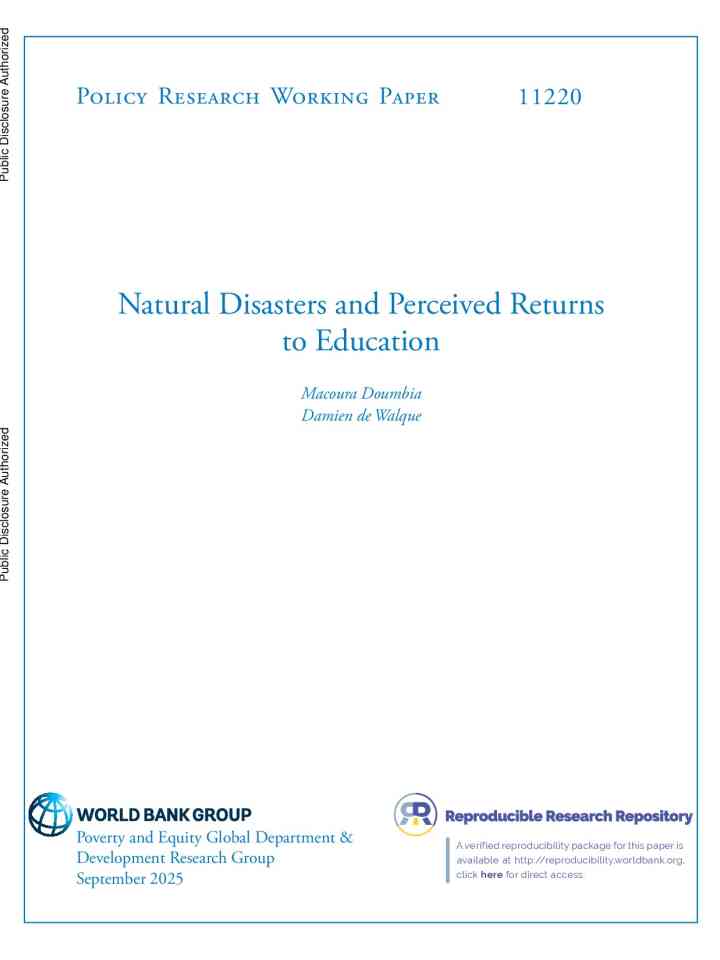 Natural disasters and perceived returns to education thumbnail