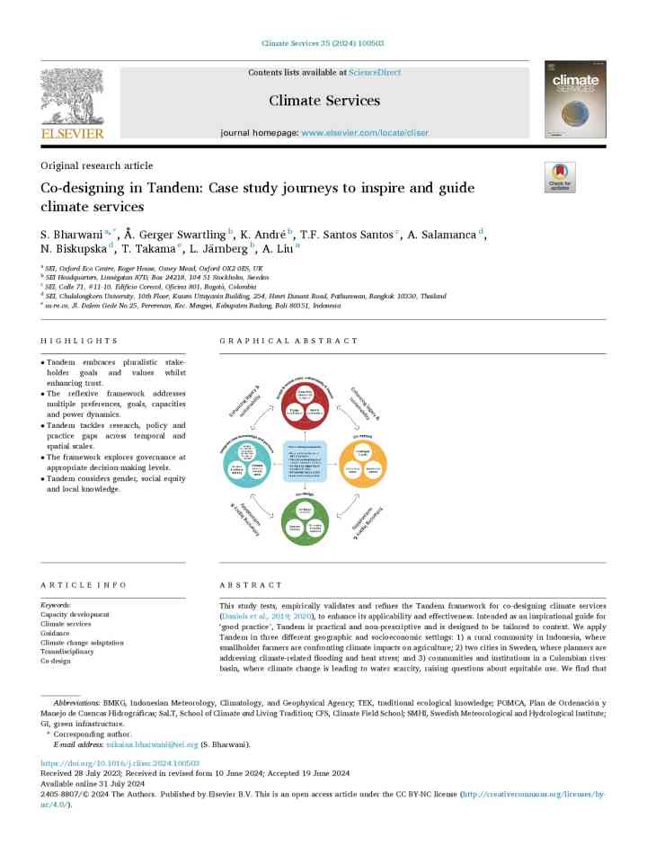 Co-designing in tandem: Case study journeys to inspire and guide climate services thumbnail