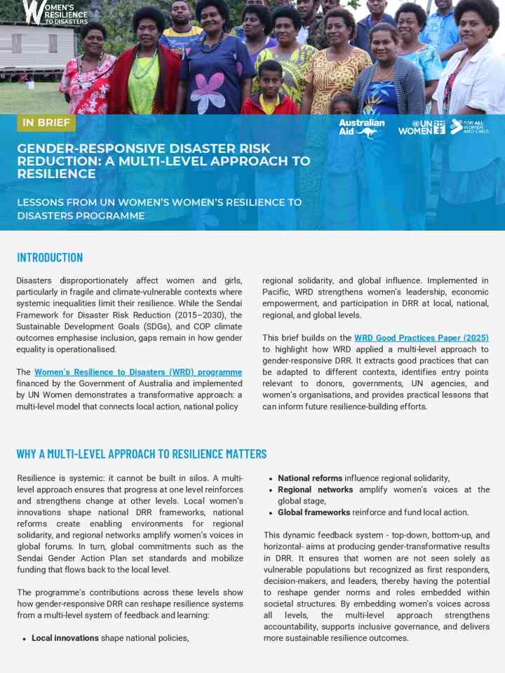 Gender-responsive disaster risk reduction: a multi-level approach to resilience thumbnail