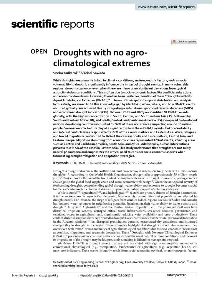 Droughts with no agro-climatological extremes thumbnail