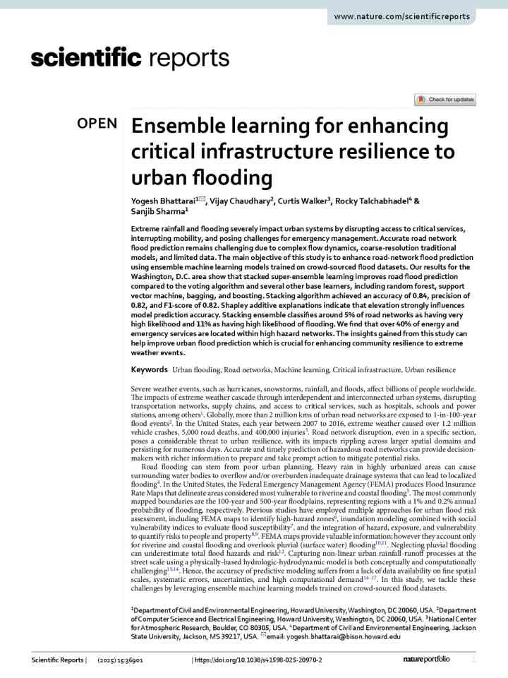 Ensemble learning for enhancing critical infrastructure resilience to urban flooding thumbnail
