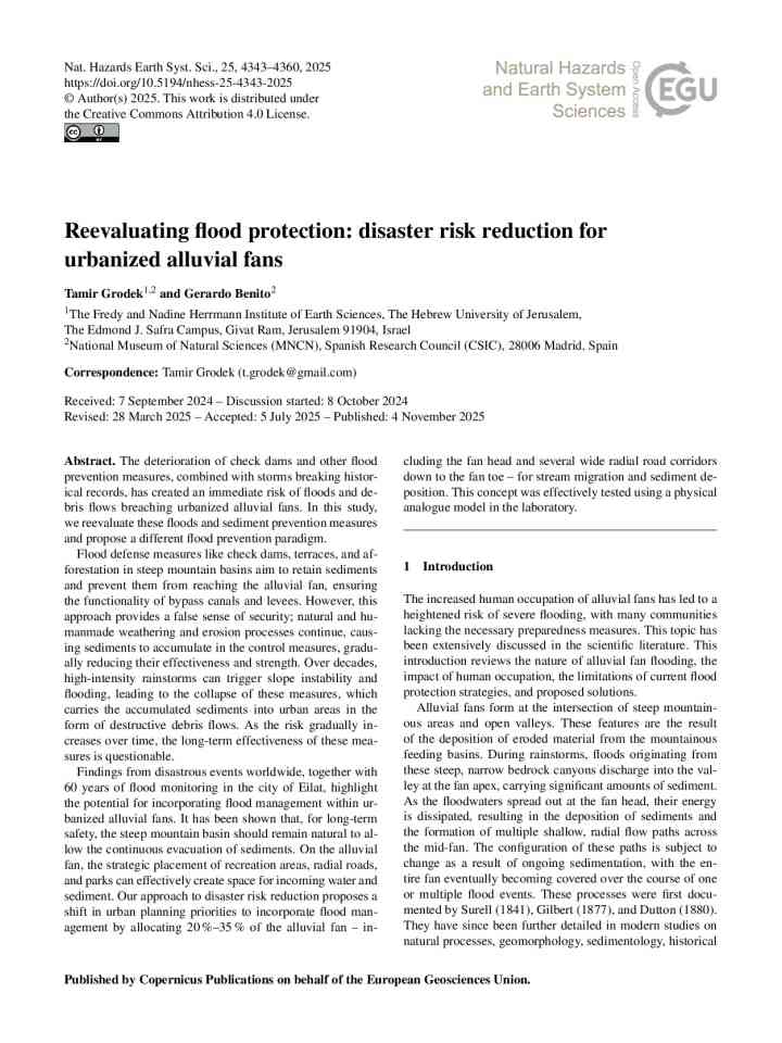 Reevaluating flood protection: disaster risk reduction for urbanized alluvial fans thumbnail