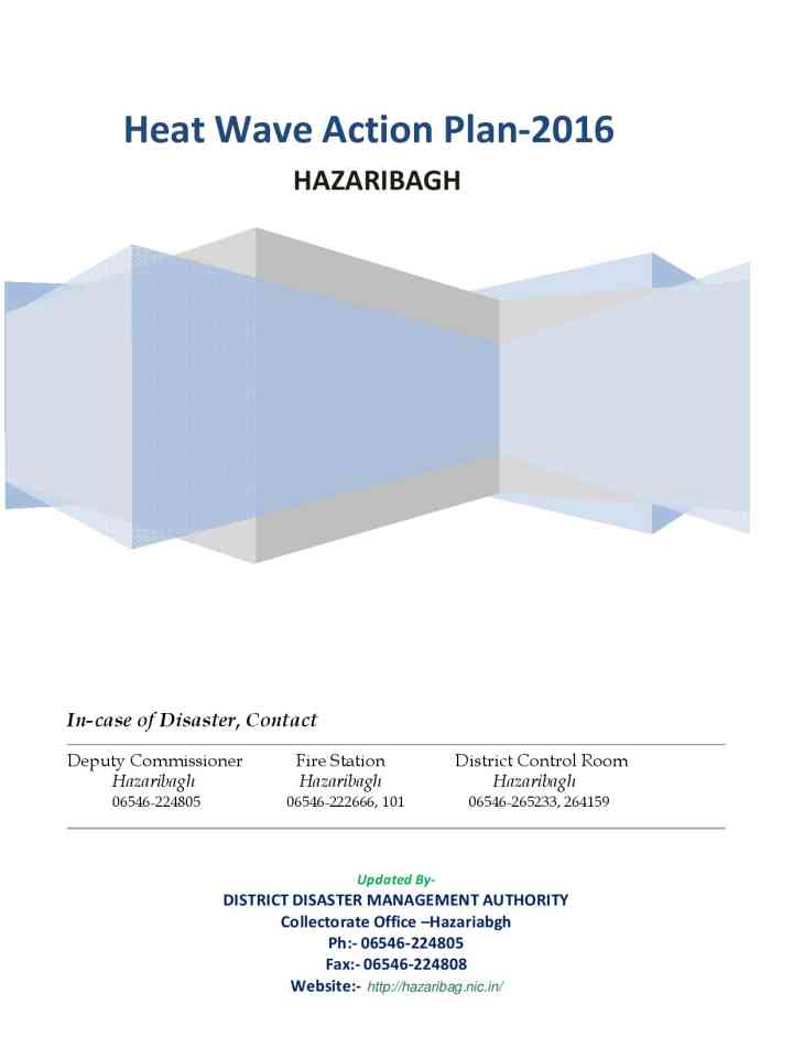 Hazaribagh India heat wave action plan 2016  thumbnail