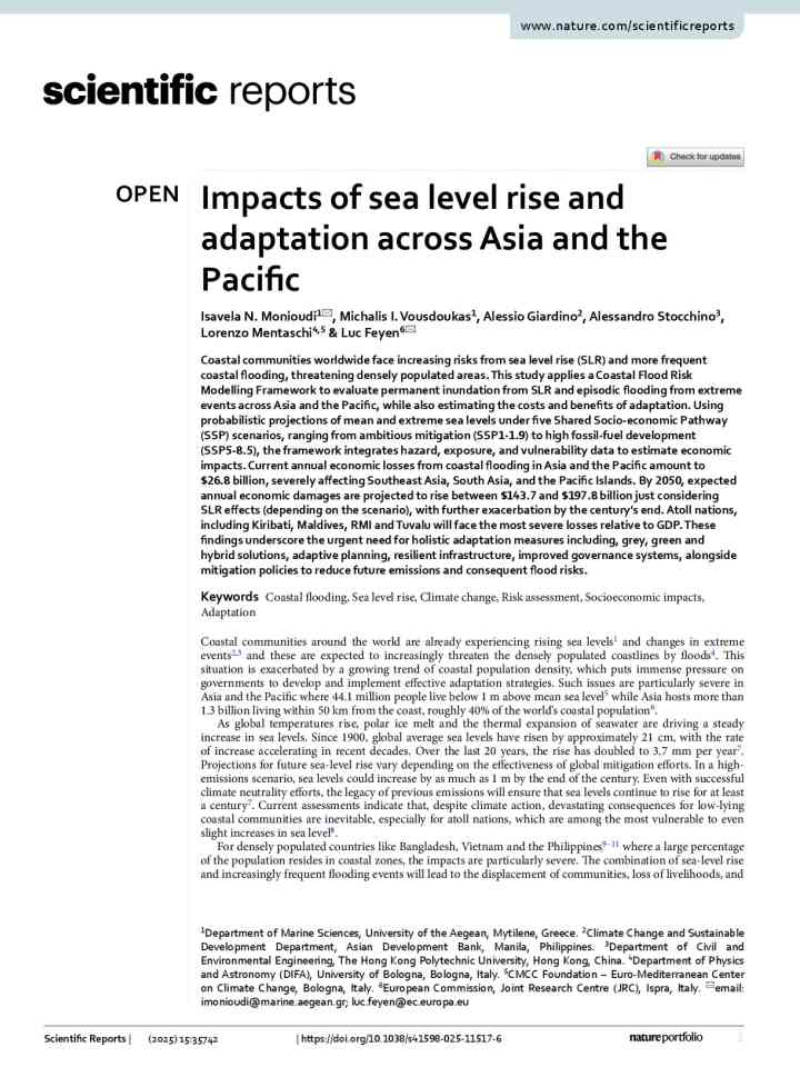 Impacts of sea level rise and adaptation across Asia and the Pacific thumbnail