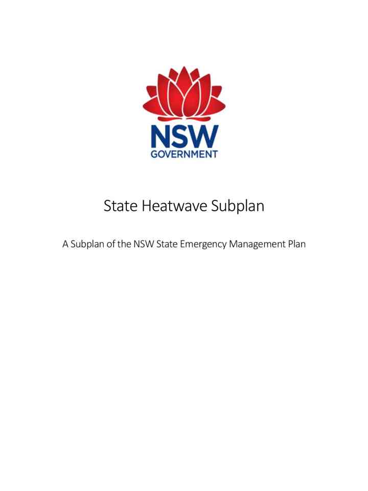 New South Wales State heatwave subplan  thumbnail