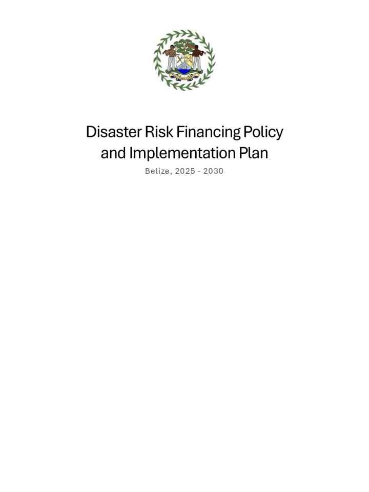 Belize: Disaster risk financing policy and implementation plan thumbnail