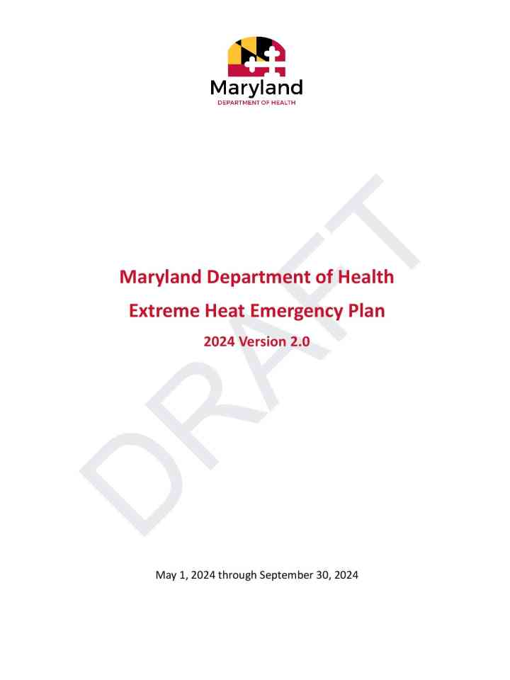 Maryland department of health extreme heat emergency plan thumbnail