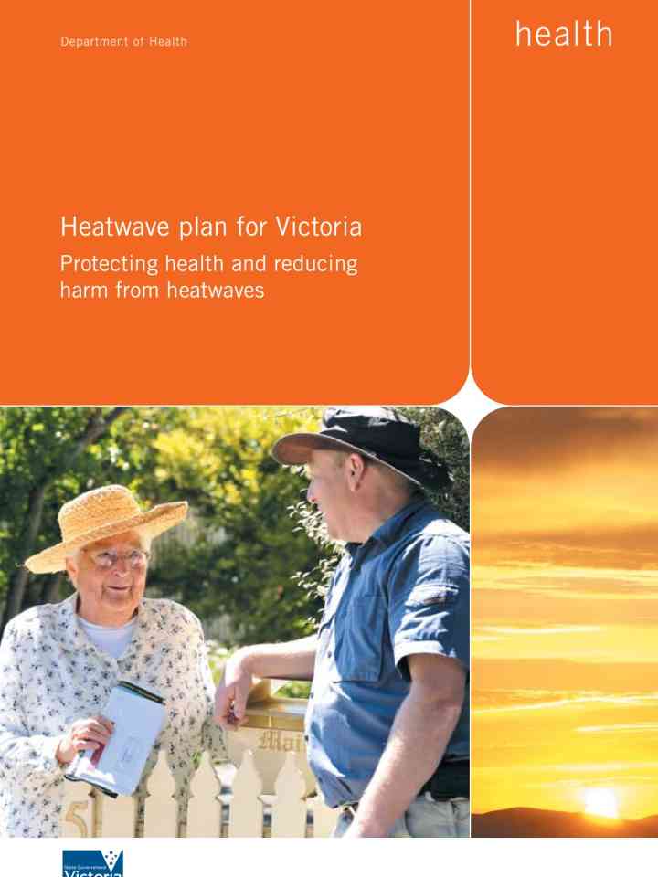 Heatwave plan for Victoria: Protecting health and reducing harm from heatwaves thumbnail