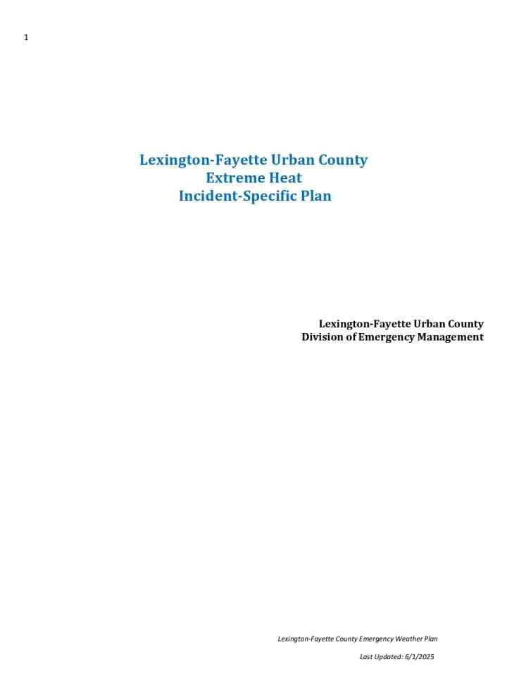 Lexington Kentucky extreme heat plan 2025 thumbnail