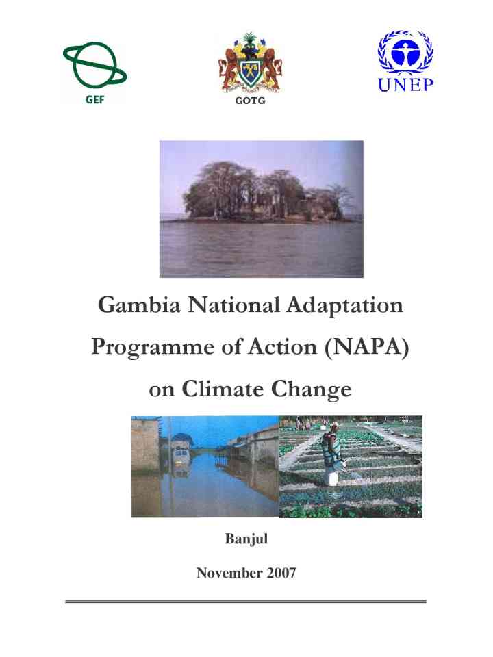 National adaptation programme of action (NAPA) on Climate Change thumbnail