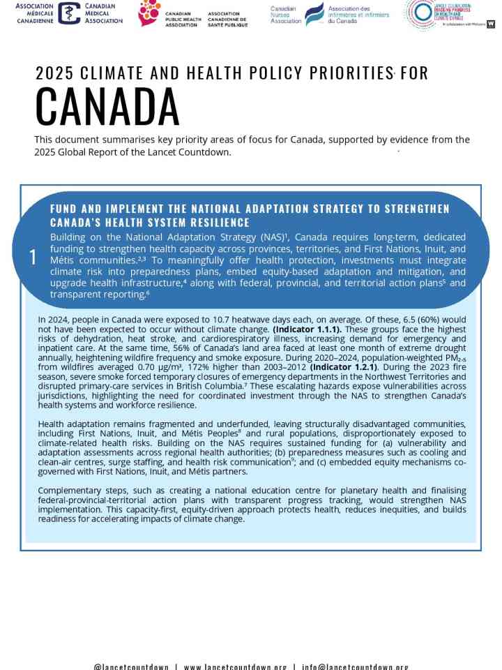  2025 Climate and health policy priorities for Canada thumbnail