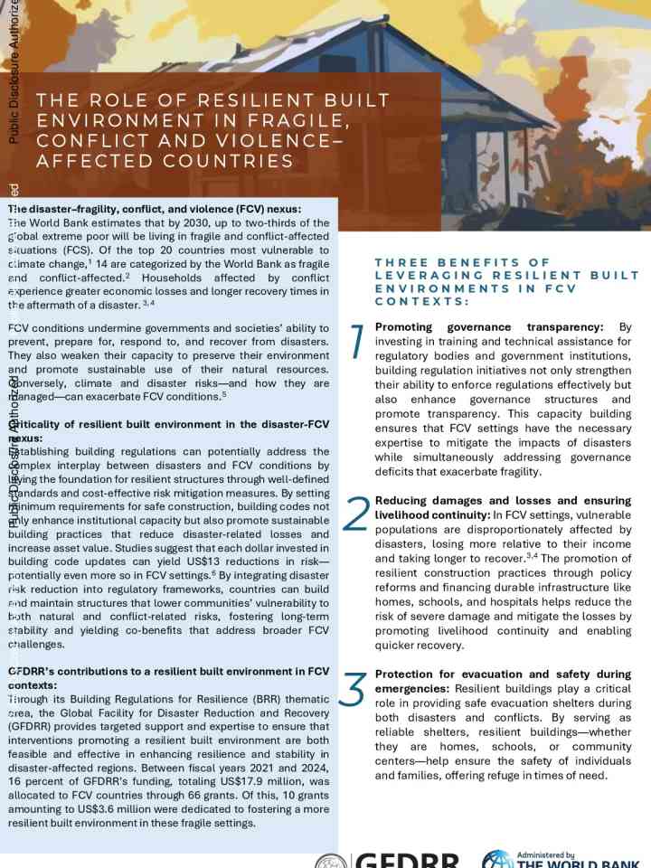 The role of the resilient built environment infFragile, conflict, and violence-affected countries thumbnail