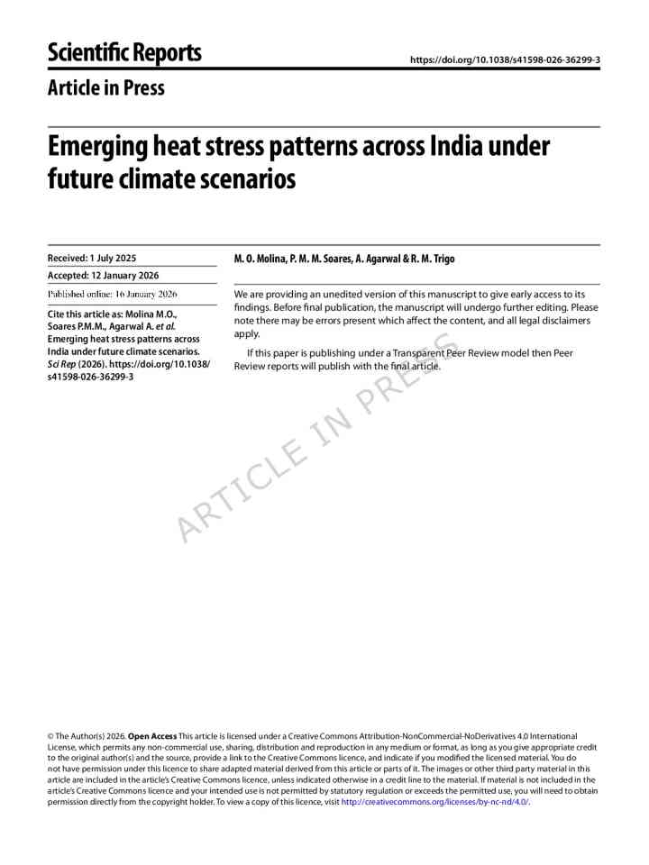 Emerging heat stress patterns across India under future climate scenarios thumbnail