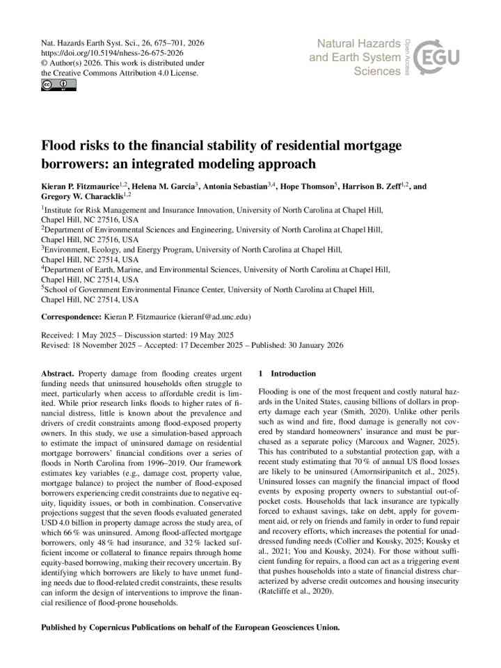 Flood risks to the financial stability of residential mortgage borrowers: an integrated modeling approach thumbnail