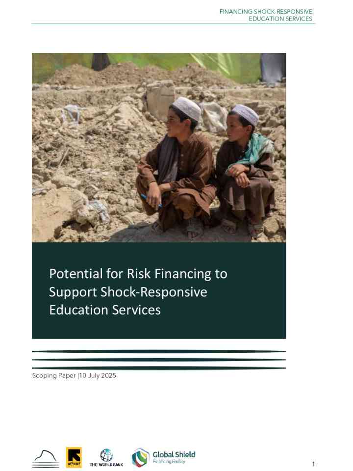 Potential for risk financing to support shock-responsive education services thumbnail