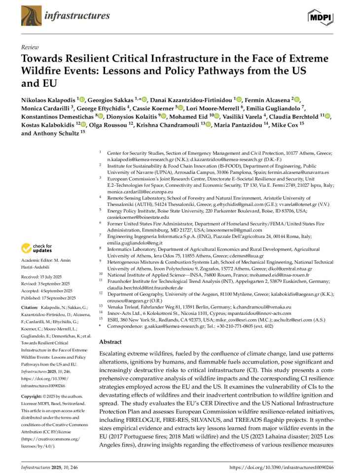 Towards resilient critical infrastructure in the face of extreme wildfire events thumbnail