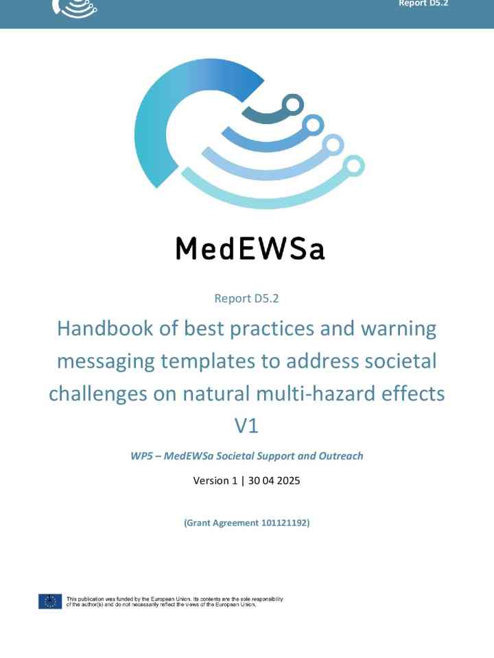 Handbook of best practices and warning messaging templates to address societal challenges on natural hazard effects thumbnail