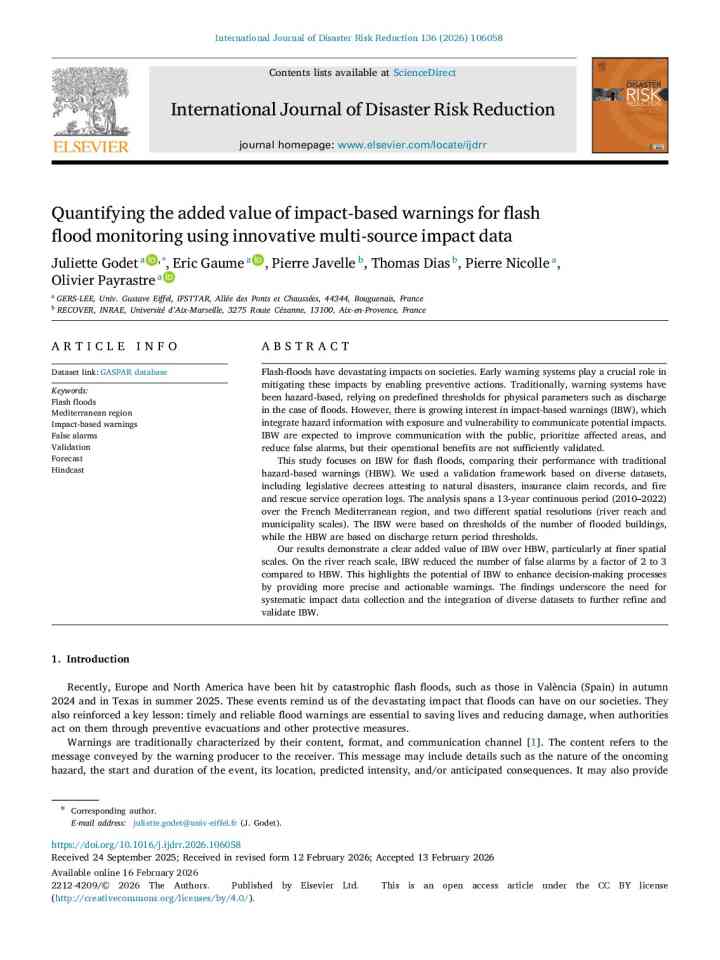 Quantifying the added value of impact-based warnings for flash flood monitoring using innovative multi-source impact data thumbnail
