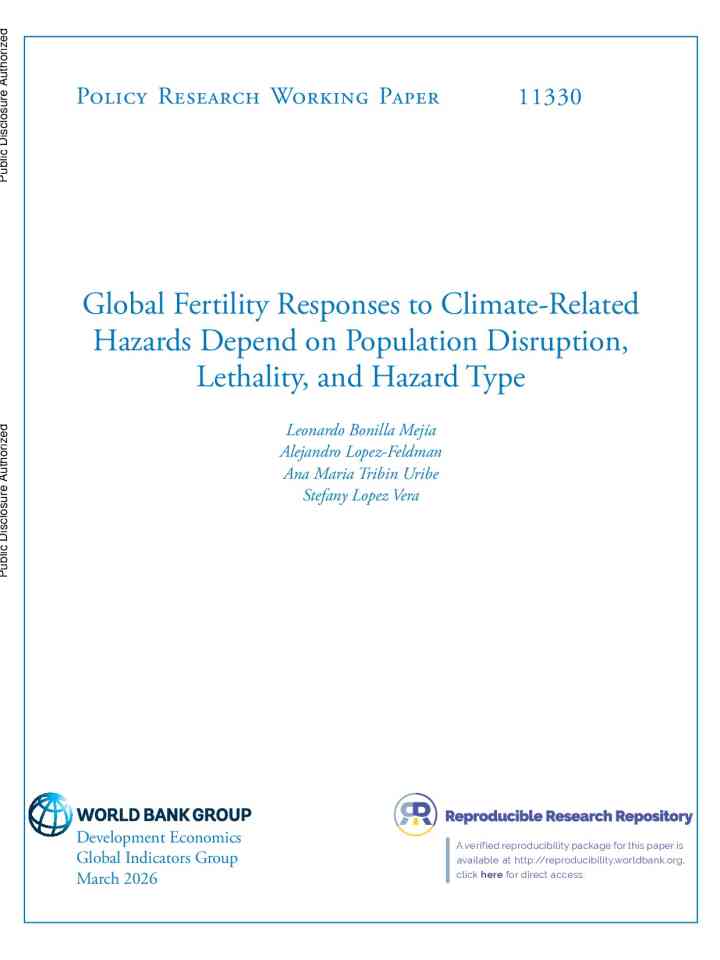 Global fertility responses to climate-related hazards depend on population disruption, lethality, and hazard type thumbnail