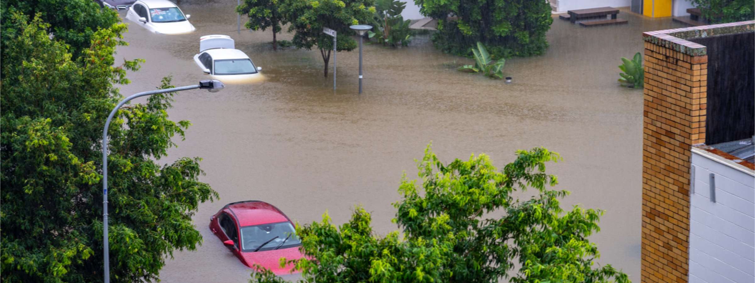 Flooding in the streets of Brisbane in March 2022.