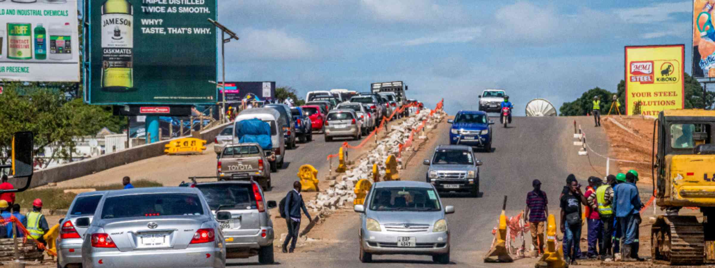 The Great East road towards Cairo Road in Lusaka, Zambia